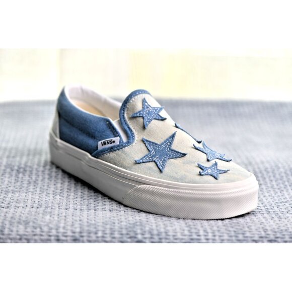 New! Size: 5.5 Women/4 Men | Vans Classic SLIP-ON Sneakers Starry Night Denim - Picture 6 of 16